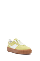 ACBC x Derimod Women's Yellow Lace-Up Suede Sneakers | Derimod ACBC x Derimod Women's Yellow Lace-Up Suede Sneakers | Derimod