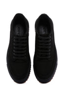 Men's Black Thick Sole Nubuck Leather Casual Sneaker | Derimod Men's Black Thick Sole Nubuck Leather Casual Sneaker | Derimod