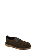Male Khaki Lace-up Nubuck Leather Casual Shoes | Derimod Male Khaki Lace-up Nubuck Leather Casual Shoes | Derimod