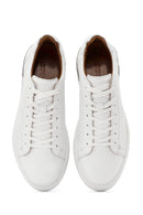 Erkek Beyaz Bağcıklı Deri Sneaker | Derimod Erkek Beyaz Bağcıklı Deri Sneaker | Derimod