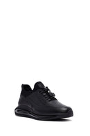 Male Black Lace-Up Thick-Soled Leather Casual Sneaker | Derimod Male Black Lace-Up Thick-Soled Leather Casual Sneaker | Derimod
