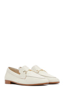 Women's Cream Leather Masculine Loafer | Derimod Women's Cream Leather Masculine Loafer | Derimod