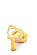 Women's Knitted Detailed Heeled Sandals | Derimod Women's Knitted Detailed Heeled Sandals | Derimod