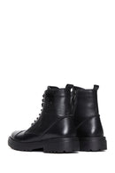 Men's Black Leather Zippered Boots | Derimod Men's Black Leather Zippered Boots | Derimod