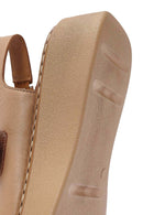 Kadın Camel Bantlı Kalın Tabanlı Deri Comfort Sandalet | Derimod Kadın Camel Bantlı Kalın Tabanlı Deri Comfort Sandalet | Derimod