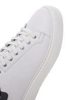 Erkek Beyaz Bağcıklı Deri Sneaker | Derimod Erkek Beyaz Bağcıklı Deri Sneaker | Derimod
