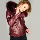 Dalida Women's Leather Jacket | Derimod Dalida Women's Leather Jacket | Derimod
