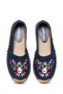 Kadın Mavi Taşlı Espadril | Derimod Kadın Mavi Taşlı Espadril | Derimod