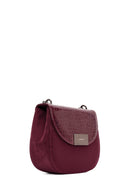 Woman Burgundy Chain Strap Printed Shoulder Bag | Derimod Woman Burgundy Chain Strap Printed Shoulder Bag | Derimod