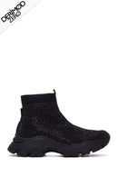 Kadın Siyah Taşlı Bilekli Sneaker | Derimod Kadın Siyah Taşlı Bilekli Sneaker | Derimod