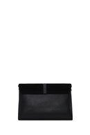 Woman Black Long-Strap Suede Crossbody Bag | Derimod Woman Black Long-Strap Suede Crossbody Bag | Derimod