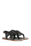 Women's Black Back Strap Flip Flop Sandals | Derimod Women's Black Back Strap Flip Flop Sandals | Derimod