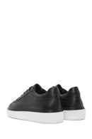 Erkek Siyah Bağcıklı Deri Sneaker | Derimod Erkek Siyah Bağcıklı Deri Sneaker | Derimod