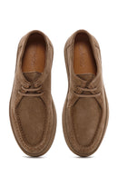 Men's Mink Lace-Up Suede Leather Casual Shoes | Derimod Men's Mink Lace-Up Suede Leather Casual Shoes | Derimod