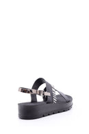 Women's Silver Zebra Detailed Sandals | Derimod Women's Silver Zebra Detailed Sandals | Derimod