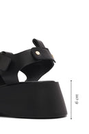 Women's Black Ankle Strap Thick Soled Leather Sandals | Derimod Women's Black Ankle Strap Thick Soled Leather Sandals | Derimod