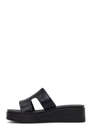 Women's Black Thick Soled Slippers | Derimod Women's Black Thick Soled Slippers | Derimod