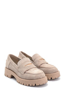 Women's Suede Leather Thick Soled Loafer | Derimod Women's Suede Leather Thick Soled Loafer | Derimod