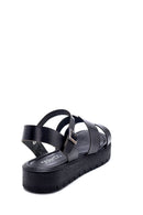 Women's Black Leather Flat Sandals | Derimod Women's Black Leather Flat Sandals | Derimod