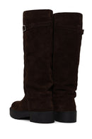 Woman Brown Thick-Soled Suede Boots | Derimod Woman Brown Thick-Soled Suede Boots | Derimod
