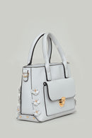 Blue Women's Shoulder Bag with Flower Detail | Derimod Blue Women's Shoulder Bag with Flower Detail | Derimod