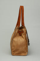 Tan Women's Shoulder Bag with Staple Detail | Derimod Tan Women's Shoulder Bag with Staple Detail | Derimod
