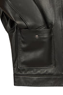Raquel Woman Black Shirt Collar Short Leather Jacket | Derimod Raquel Woman Black Shirt Collar Short Leather Jacket | Derimod