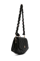 Women's Black Long Chain Strap Quilted Mini Shoulder Bag | Derimod Women's Black Long Chain Strap Quilted Mini Shoulder Bag | Derimod