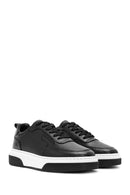 Erkek Siyah Bağcıklı Kalın Tabanlı Deri Sneaker | Derimod Erkek Siyah Bağcıklı Kalın Tabanlı Deri Sneaker | Derimod