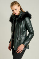 Diva Women's Leather Jacket | Derimod Diva Women's Leather Jacket | Derimod