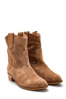 Women's Suede Leather Cowboy Boots | Derimod Women's Suede Leather Cowboy Boots | Derimod