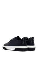 Erkek Lacivert Bağcıklı Kalın Tabanlı Deri Sneaker | Derimod Erkek Lacivert Bağcıklı Kalın Tabanlı Deri Sneaker | Derimod