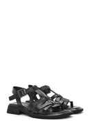 Women's Black Leather Ankle Buckle Sandals | Derimod Women's Black Leather Ankle Buckle Sandals | Derimod