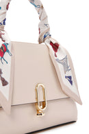 Women's Cream Long Strap Handbag with Accessory Detail | Derimod Women's Cream Long Strap Handbag with Accessory Detail | Derimod