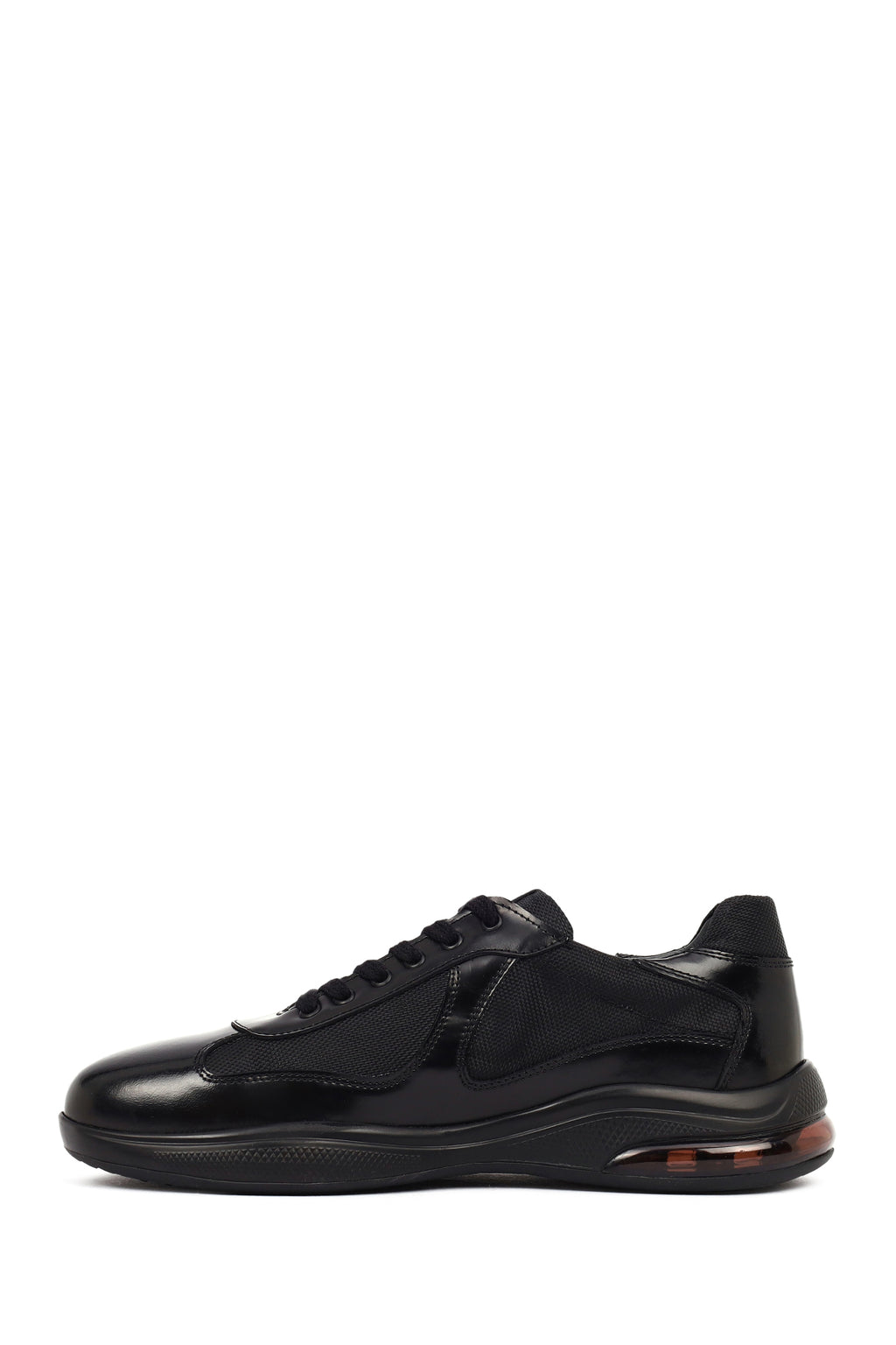 Erkek Siyah Bağcıklı Kalın Tabanlı Deri Casual Sneaker