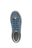 Geox Women's Blue D Spherica Ec4.D - Em. Tex + Sy Laced Patterned Thick Soled Sneaker | Derimod Geox Women's Blue D Spherica Ec4.D - Em. Tex + Sy Laced Patterned Thick Soled Sneaker | Derimod