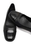 Women's Black Short Thick Heeled Leather Shoes | Derimod Women's Black Short Thick Heeled Leather Shoes | Derimod