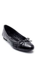 Women's Leather Bow Ballerina Ballet | Derimod Women's Leather Bow Ballerina Ballet | Derimod