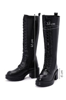 Women's Black Zipper Heeled Leather Boots | Derimod Women's Black Zipper Heeled Leather Boots | Derimod