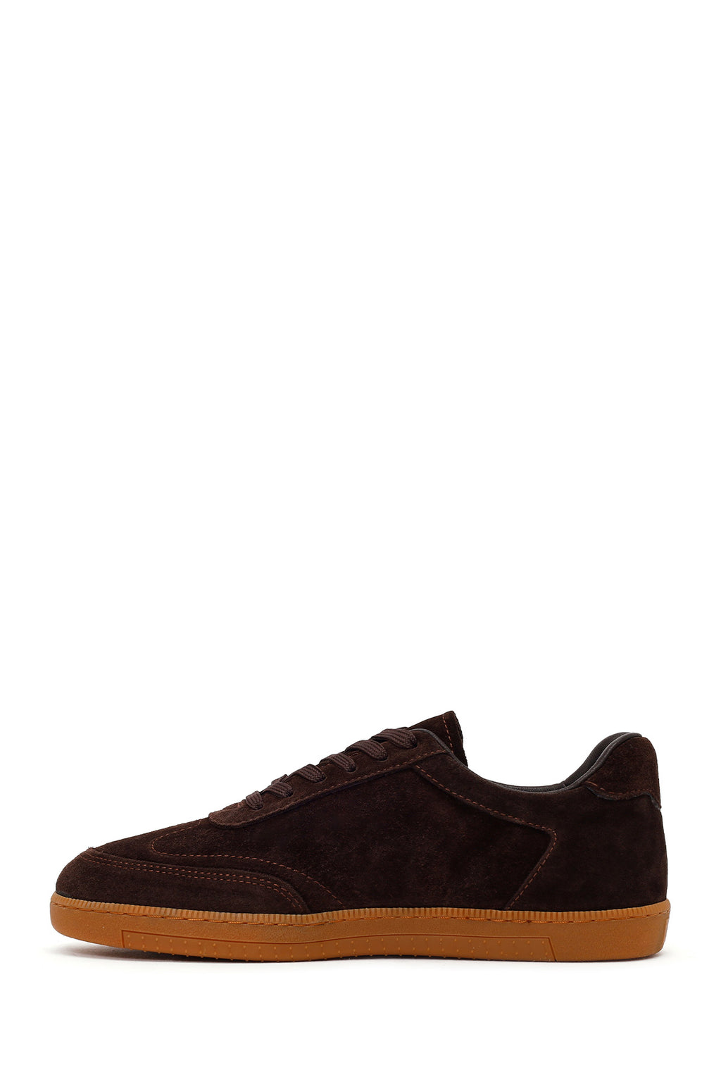 Erkek Kahverengi Bağcıklı Süet Deri Sneaker