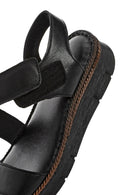 Women's Black Strappy Leather Comfort Sandals | Derimod Women's Black Strappy Leather Comfort Sandals | Derimod