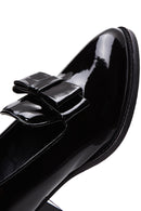 Kadın Siyah Rugan Topuklu Loafer | Derimod Kadın Siyah Rugan Topuklu Loafer | Derimod
