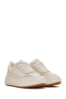 Women's Beige Lace-Up Thick-Sole Knitted Sneakers | Derimod Women's Beige Lace-Up Thick-Sole Knitted Sneakers | Derimod