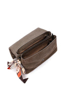 Women's Mink Long Strap Accessory Detailed Suede Crossbody Bag | Derimod Women's Mink Long Strap Accessory Detailed Suede Crossbody Bag | Derimod