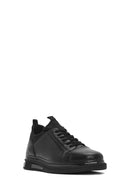 Erkek Siyah Bağcıklı Deri Sneaker | Derimod Erkek Siyah Bağcıklı Deri Sneaker | Derimod