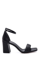 Women's Black Thick Heeled Sandals | Derimod Women's Black Thick Heeled Sandals | Derimod