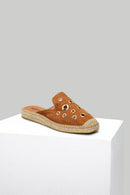 Women's Studded Detailed Suede Slippers | Derimod Women's Studded Detailed Suede Slippers | Derimod