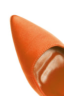 Women's Orange Ankle Strap Satin Heeled Shoes | Derimod Women's Orange Ankle Strap Satin Heeled Shoes | Derimod