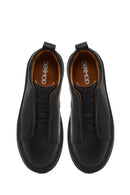 Men's Black Thick-Soled Leather Sneaker | Derimod Men's Black Thick-Soled Leather Sneaker | Derimod