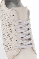 Women's Beige Thick Sole Lace Up Leather Sneaker | Derimod Women's Beige Thick Sole Lace Up Leather Sneaker | Derimod